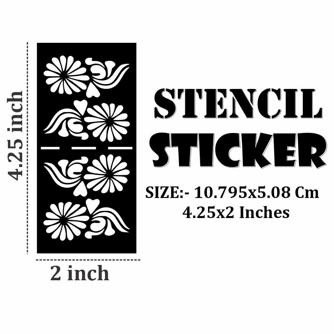 Flower Design Small Mehndi Stencil Sticker For Kids Boys And Girls Stencil Sticker