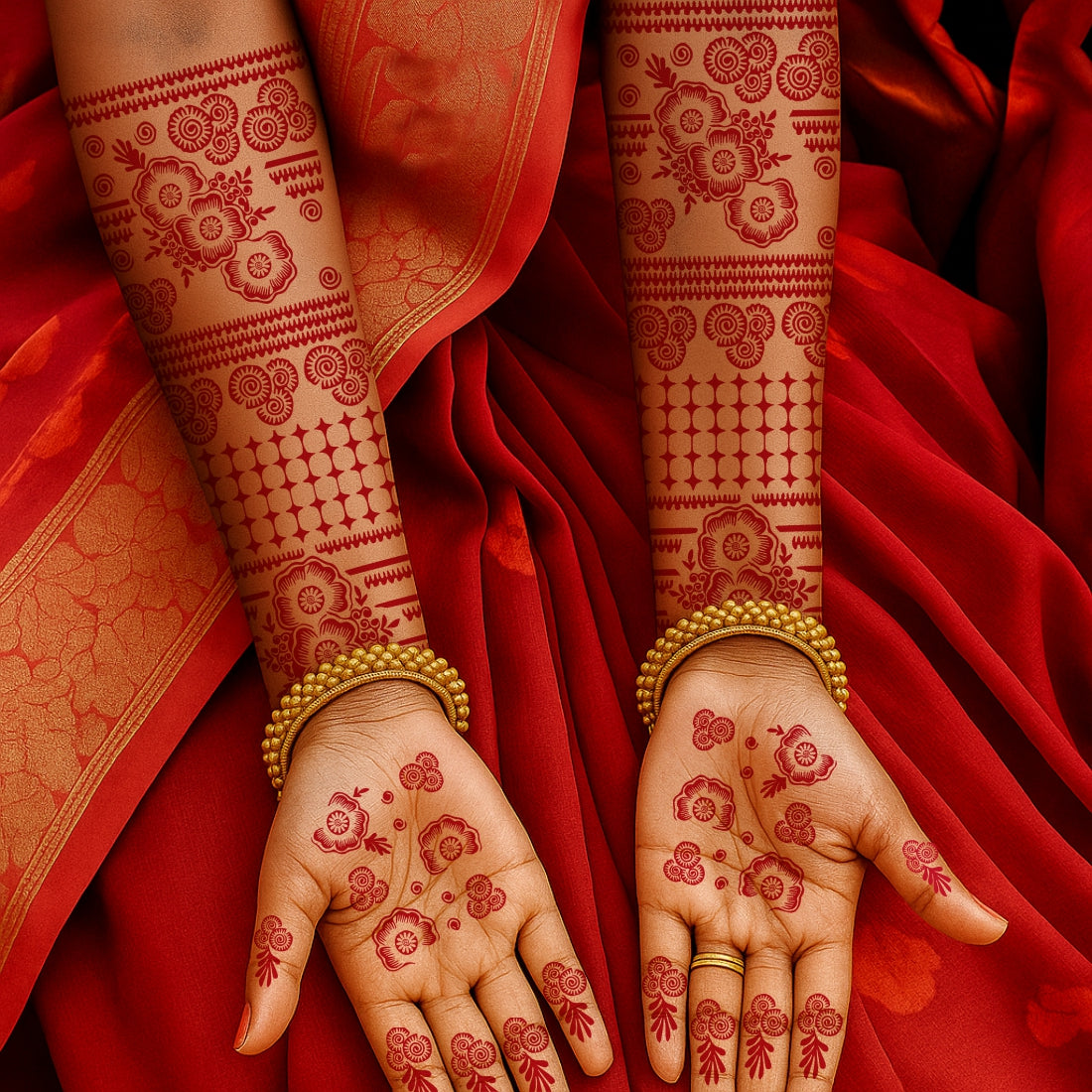 Floral Pattern Mehndi Stencil Sticker with Elegant Design making your special moments With Stencil Mehndi Sticker