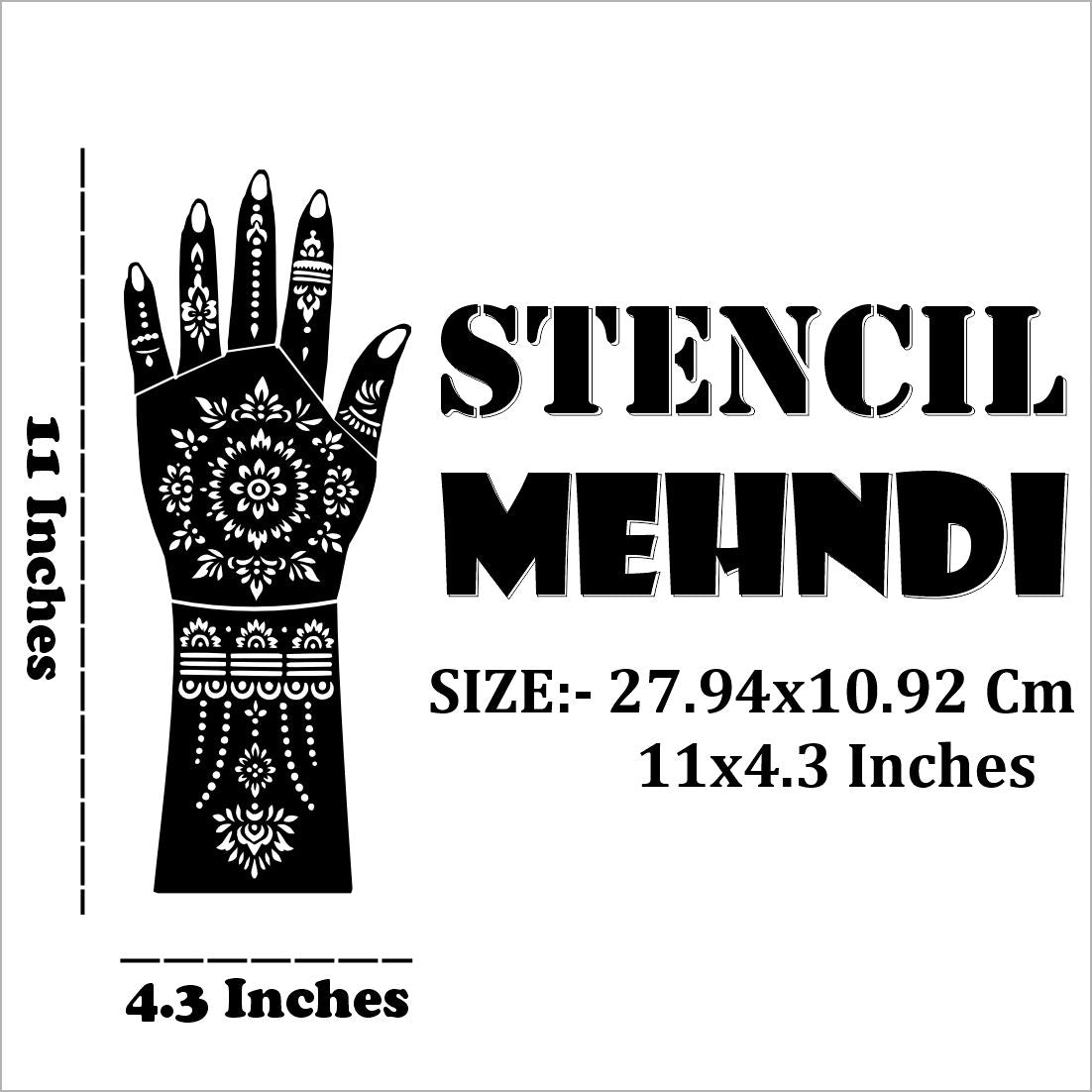 Full Arm Bridal Mehndi Stencil Sticker With Detailed Indian Wedding Motifs Easy To Use With Instant Beautiful Design