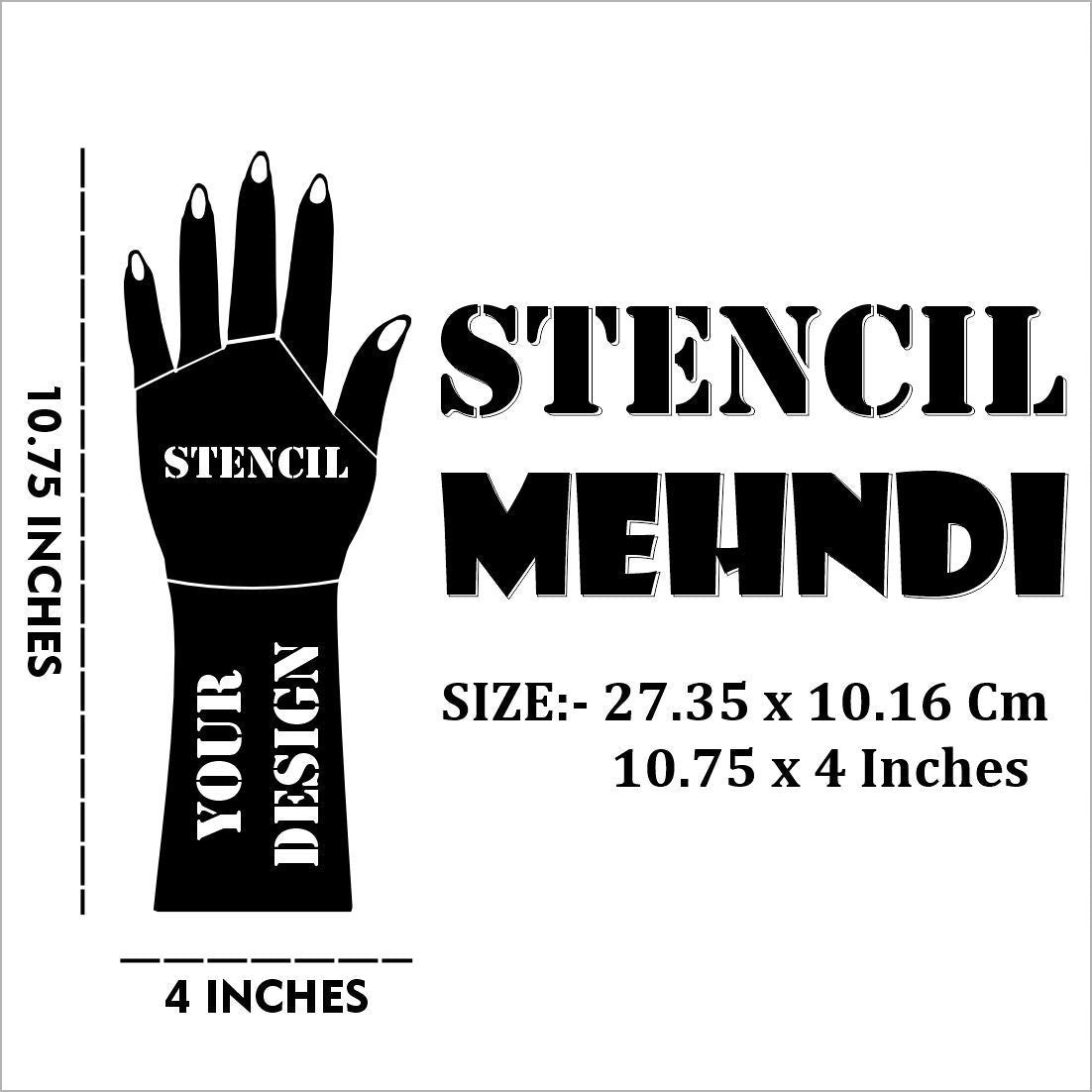 Flower Blossom Mehndi Stencil Set, 6 Pairs 12 Pcs Elegant Hand Art Templates for Bride