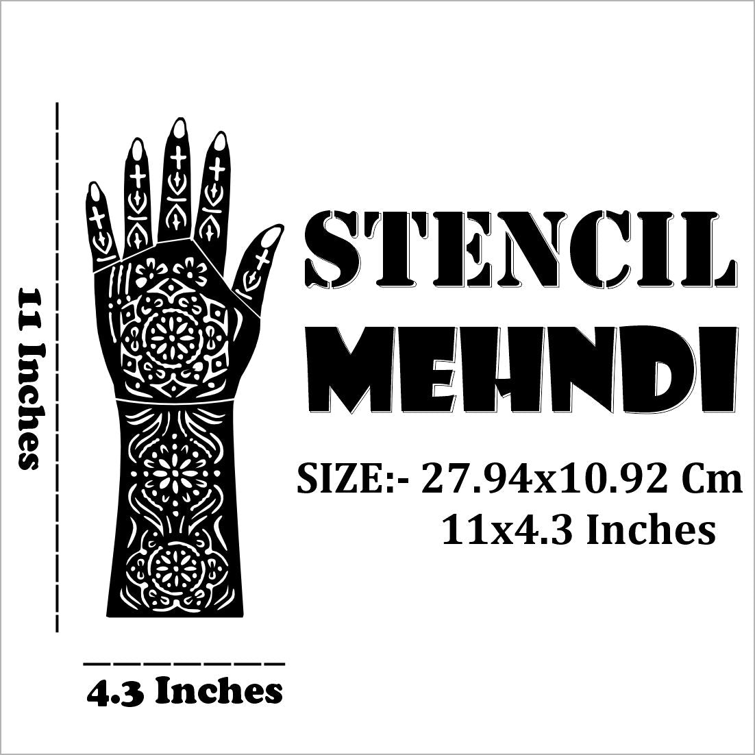 Traditional Indian Wedding Bridal Mehndi Stencil Sticker For Ceremonies Easy To Use With Instant Beautiful Design