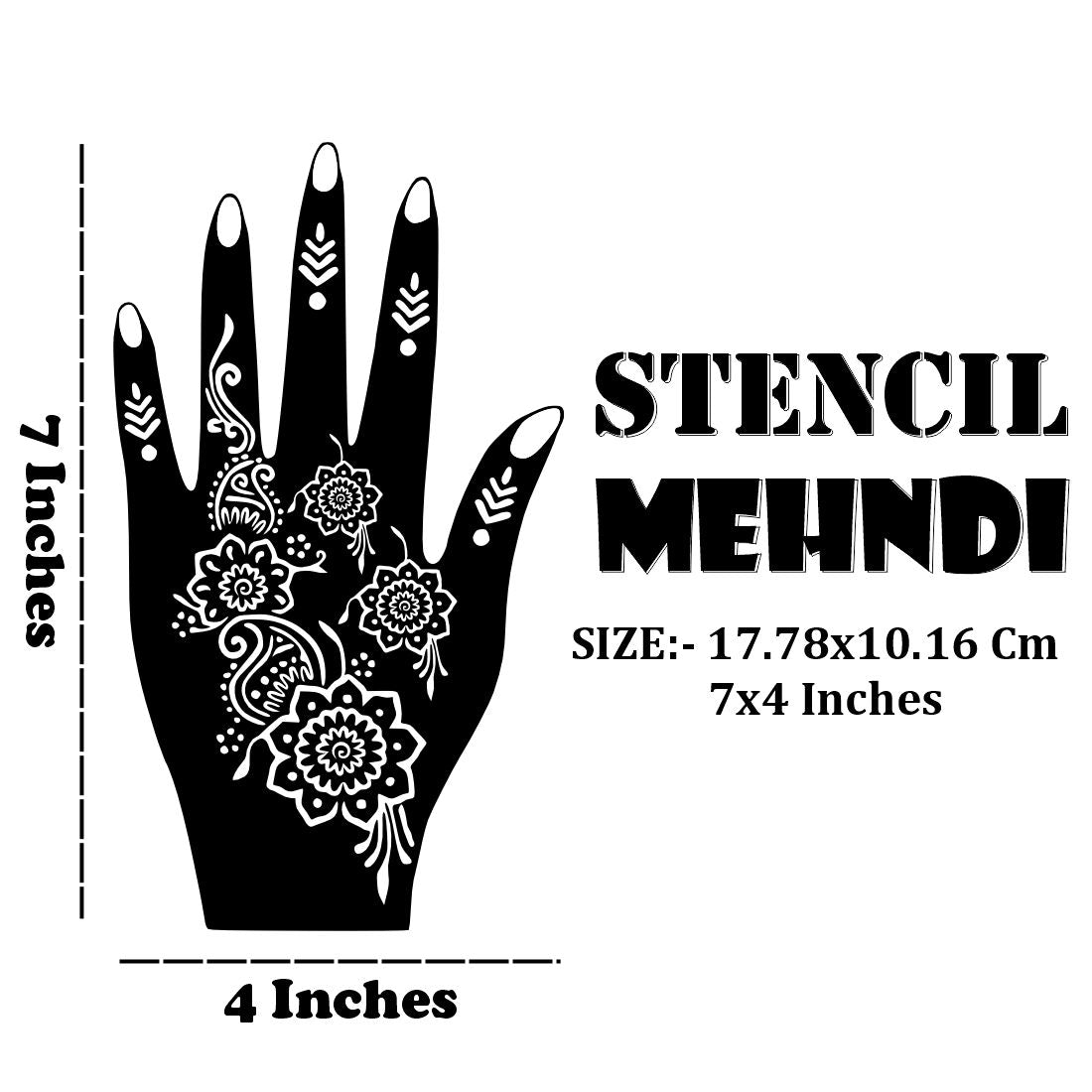 Elegant Floral Mehndi Stencil Sticker Design for Both Hands Easy to Apply & Perfect for All Occasions