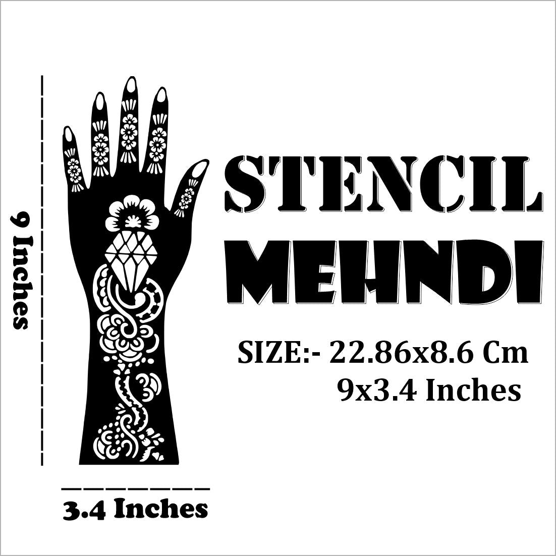 Classy Mehndi Stencil Sticker for Women, Girls, and Bridal Events Peel And Stick Stencil Mehndi Sticker For Women, Girls And Teen-age