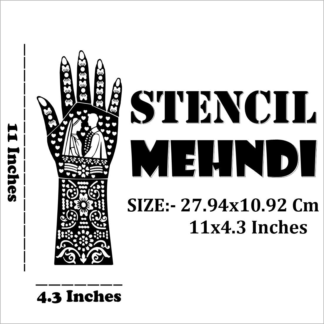 Full Arm Bridal Mehndi Stencil Sticker With Detailed Indian Wedding Functions Easy To Use With Instant Beautiful Design