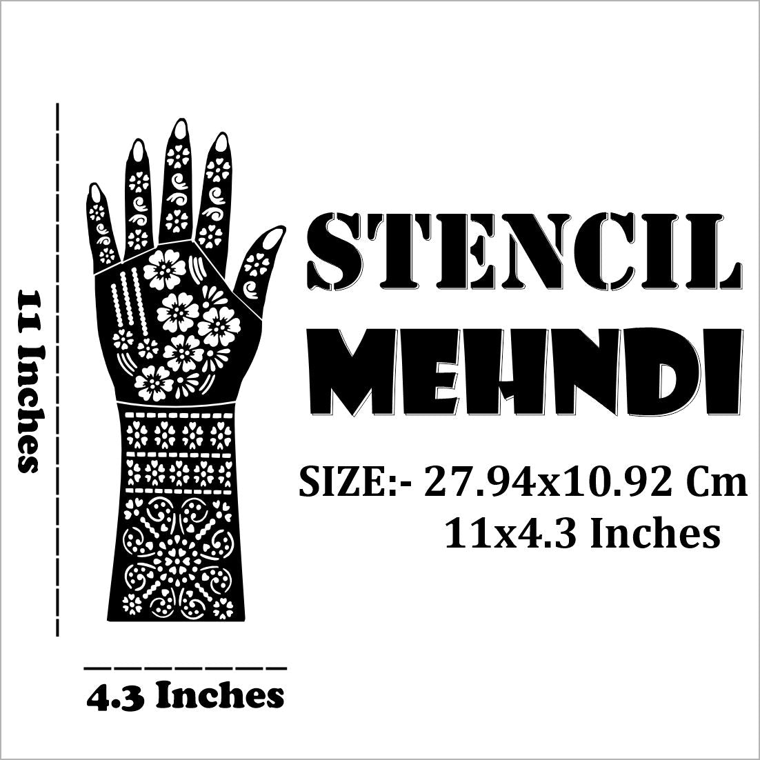 Intricate Design Bridal Mehndi Stencil Sticker For Wedding Functions Easy To Use With Instant Beautiful Design