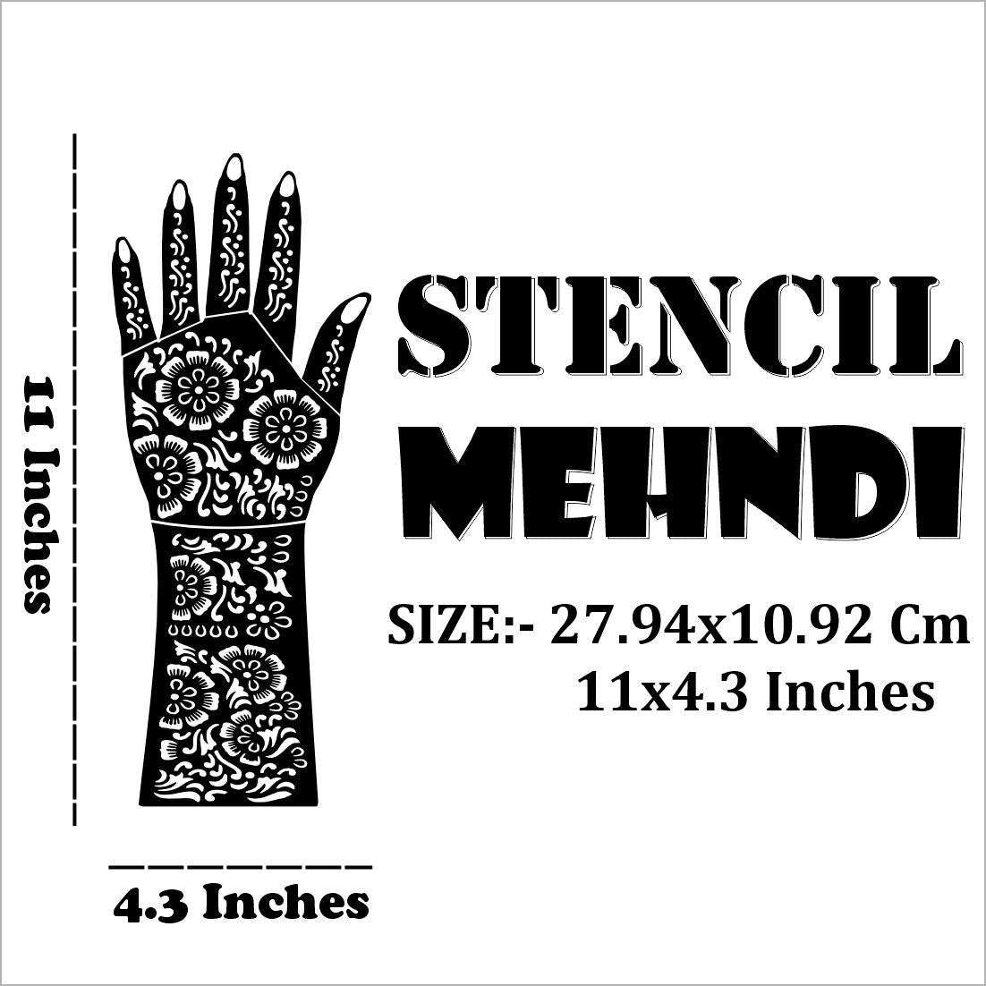 Royal Couple Wedding Bridal Mehndi Stencil Sticker For Traditional Looks Easy To Use With Instant Beautiful Design