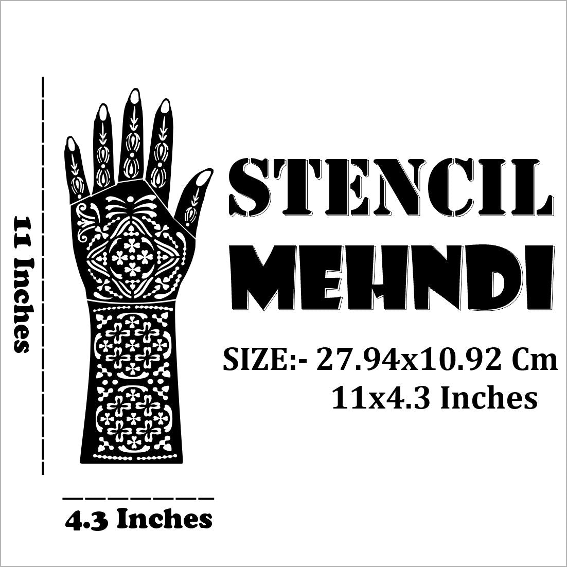 Easy-To-Use Bridal Mehndi Stencil Sticker With Peacock And Mandala Designs Easy To Use With Instant Beautiful Design