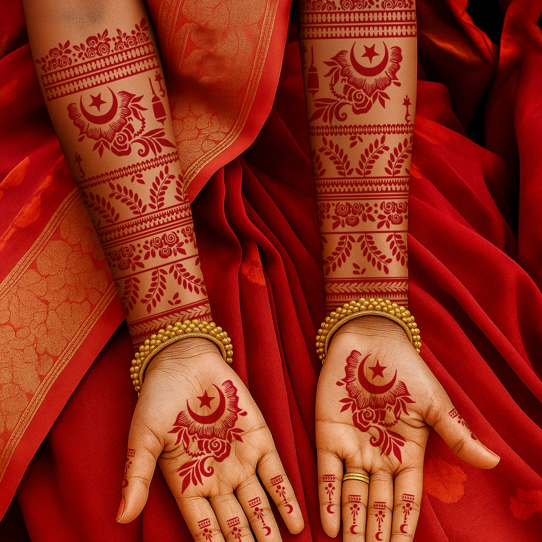 Pregnant Woman And Baby Shower Mehndi Stencil Sticker With Floral Patterns For Baby Shower