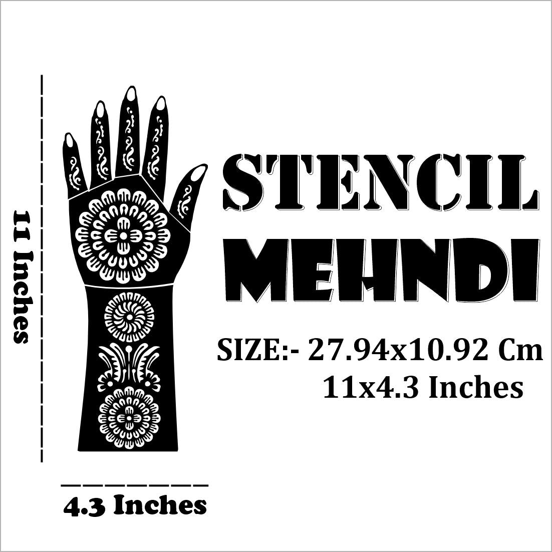 Royal Bridal Mehndi Stencil Sticker Featuring Peacock And Diamond  Easy To Use With Instant Beautiful Design