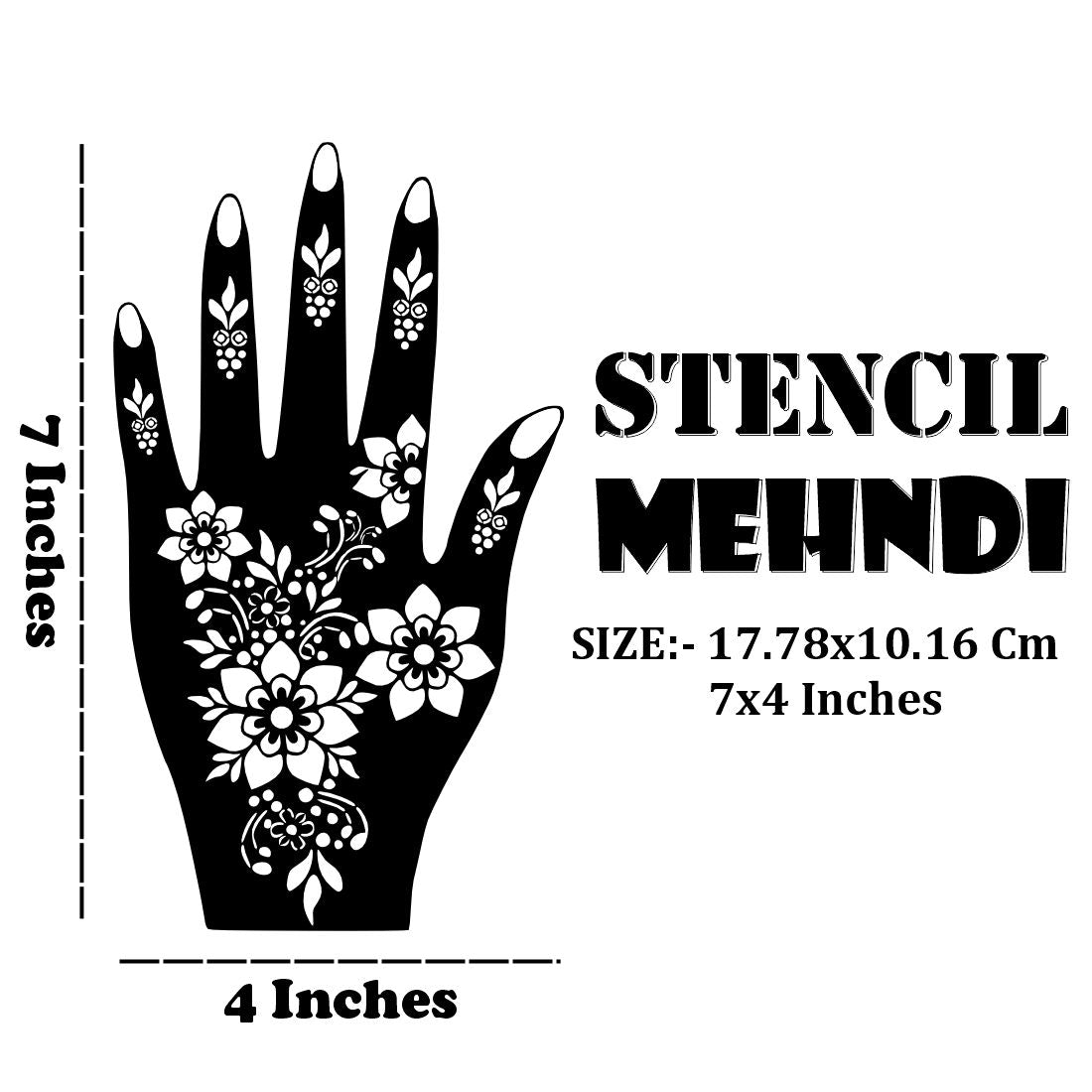 Henna , Stencil Sticker for Artistic Hand Decoration Easy to Apply & Perfect for All Occasions