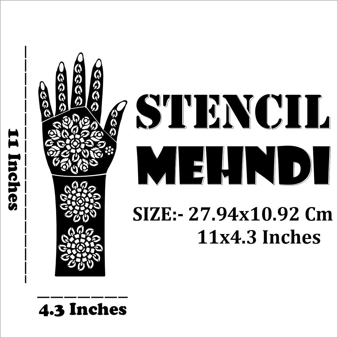 Easy Apply Bridal Mehndi Stencil Sticker For Wedding Day Henna Art Easy To Use With Instant Beautiful Design