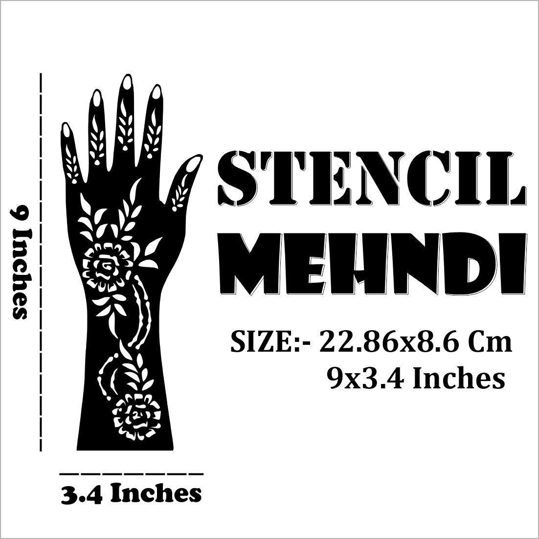 Mandala Mehndi Stencil Sticker for Elegant Artistic Design Peel And Stick Stencil Mehndi Sticker For Women, Girls And Teen-age