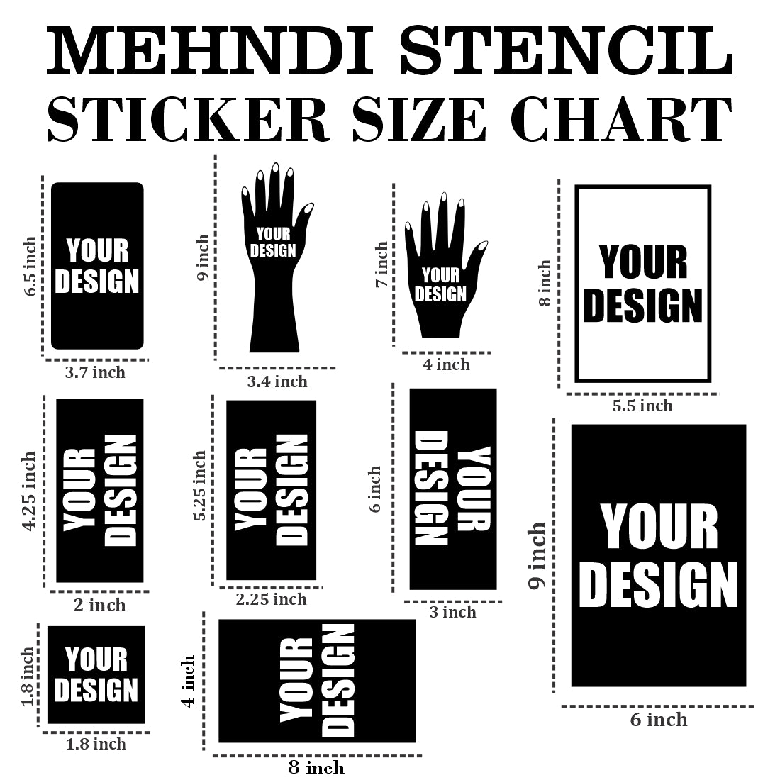 Beautiful Combo Mehndi Stencil Sticker for Elegant & Beautiful Look