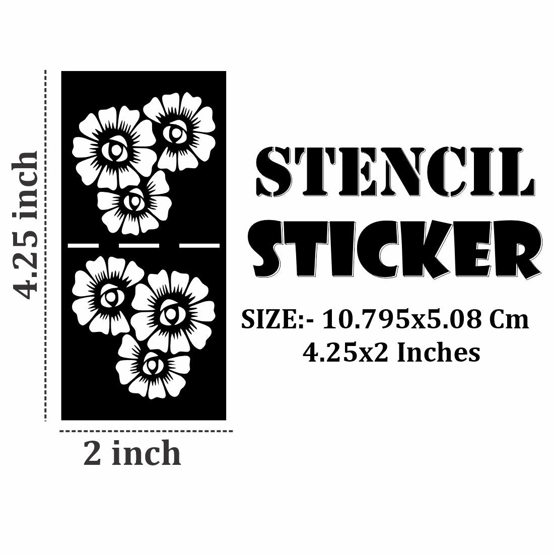 Flower Design Small Mehndi stencil Sticker For Kids Boys And Girls Stencil Sticker