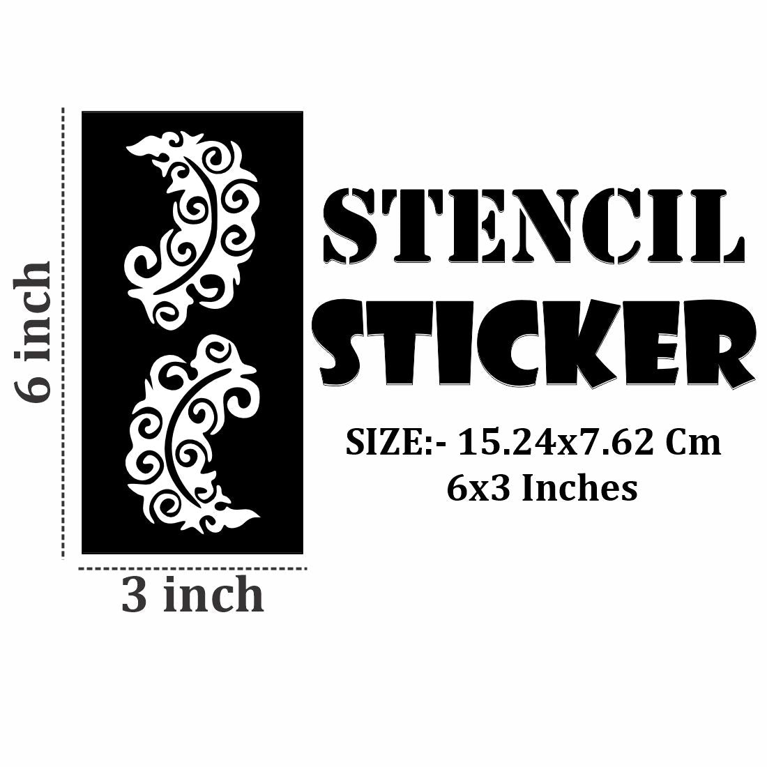 Natural Style Mehndi Stencil Templates for Effortless Application For Kids & Adults Both Sticker