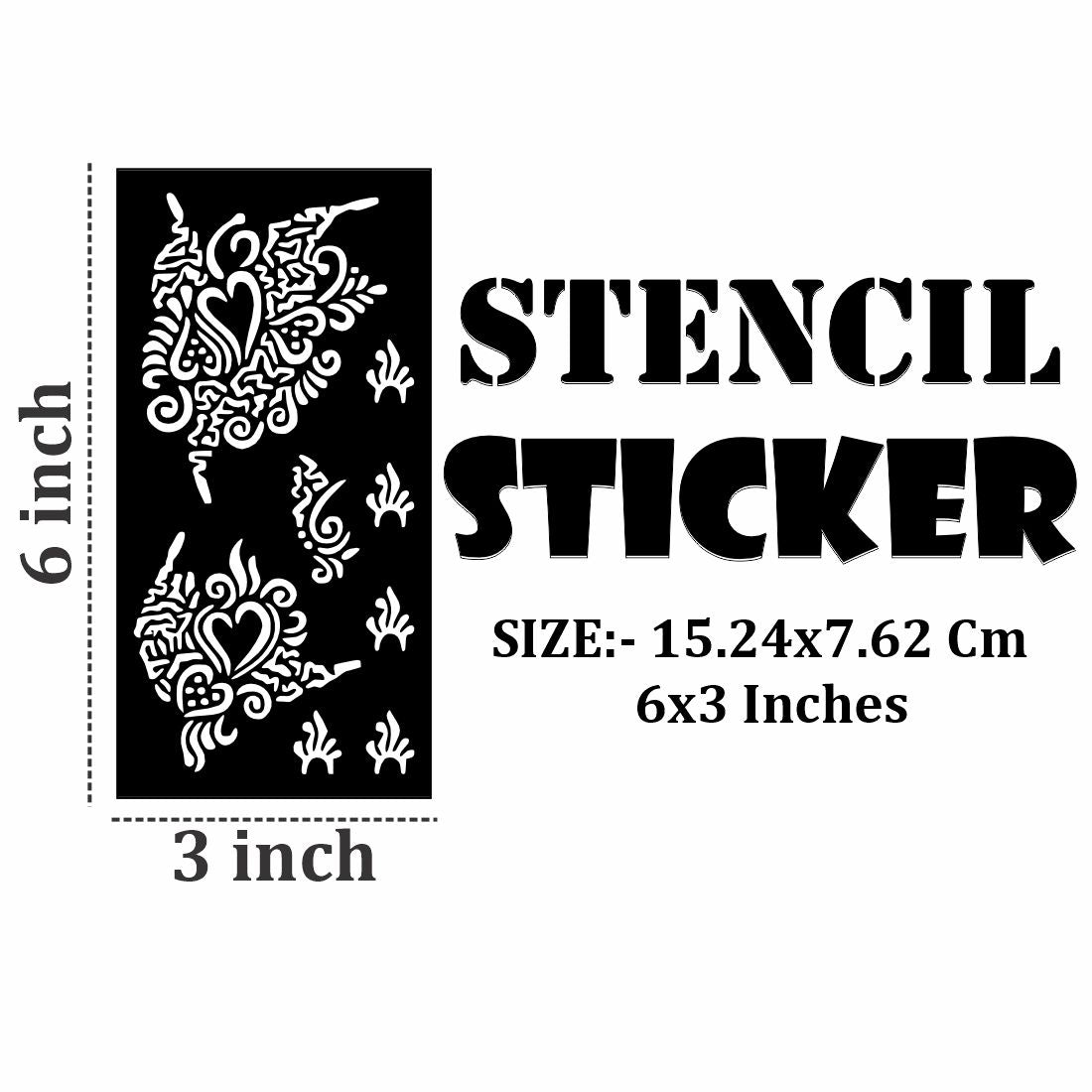 Child-Safe Mehndi Stencil Art Pack with Curved and Circular Patterns