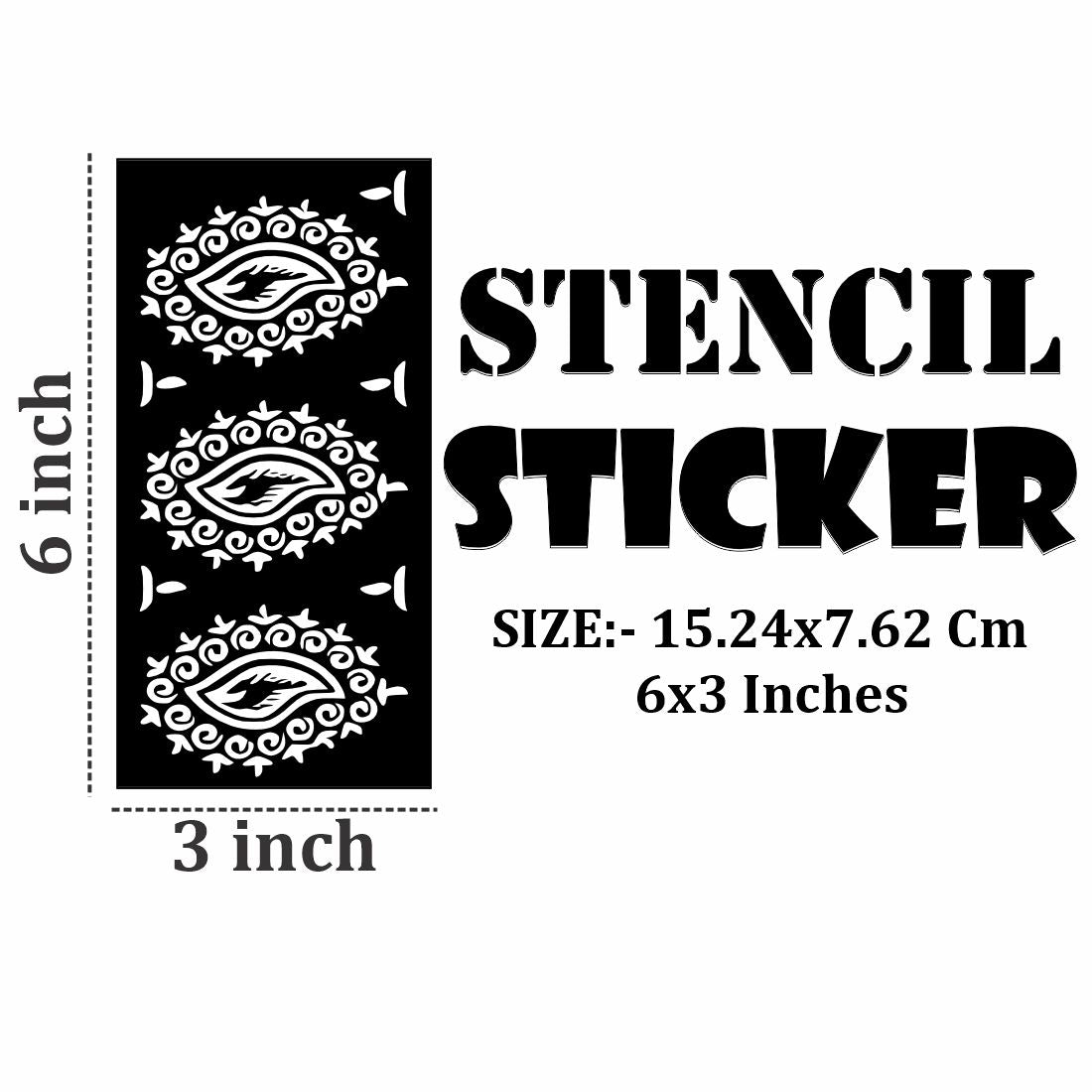 Henna Art Stencil Sticker Pack with Bold, Curvy, and Swirl Patterns for Creative Use