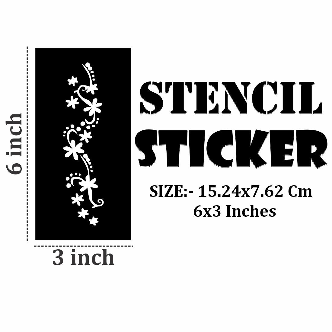 Classic Mehndi Patterns with Floral and Leafy Designs Stencil For Kids & Adults Both Sticker