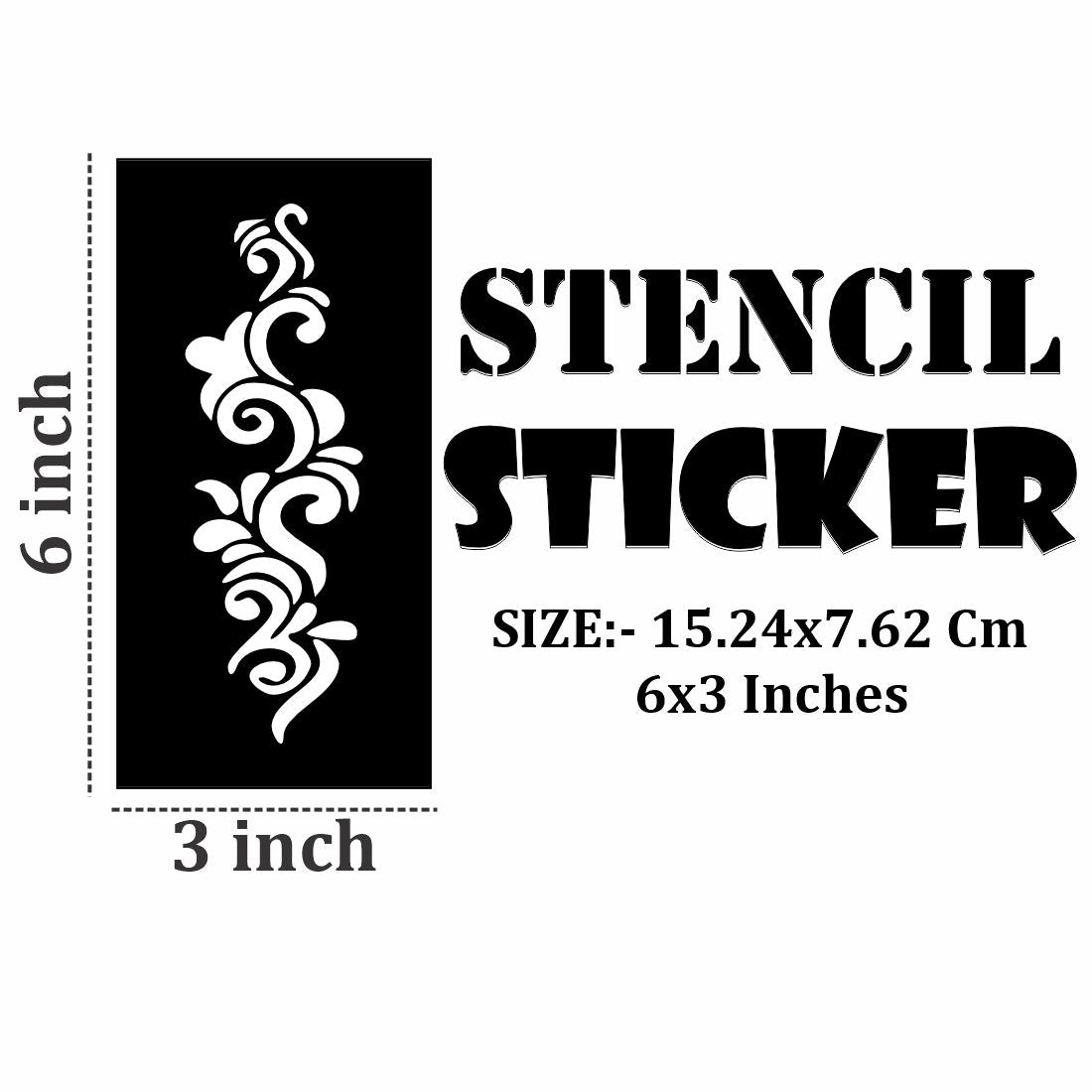 Handcrafted Look Mehndi Stencil Designs with Clean Lines For Kids & Adults Both Sticker