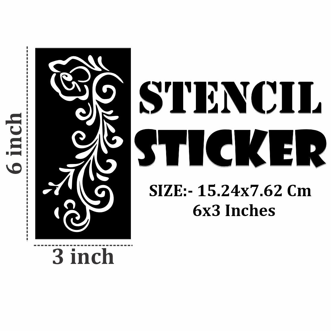 Floral Fantasy Mehndi Stencil Templates for Quick Body Art For Kids & Adults Both Sticker