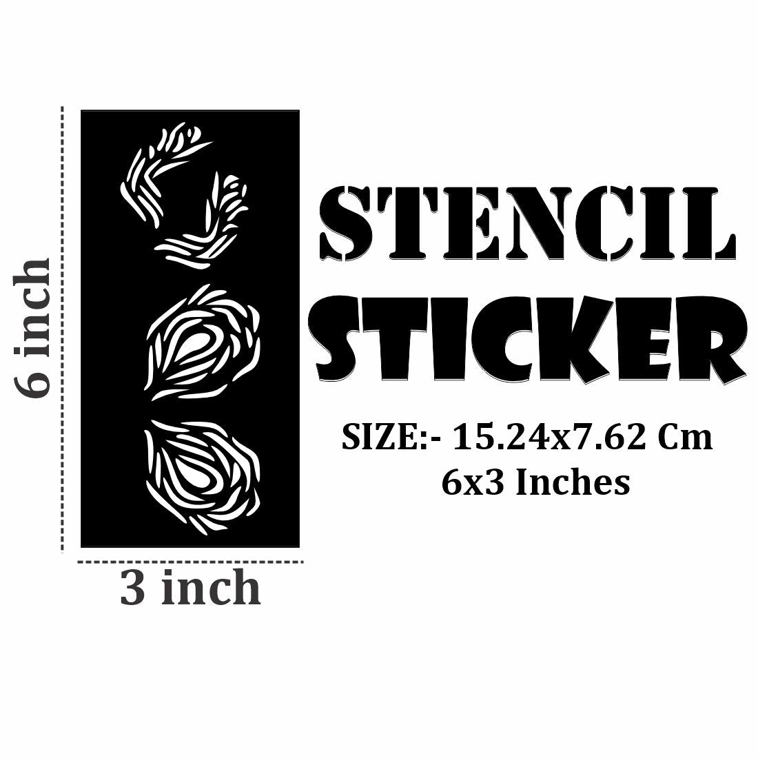 Artistic Henna Stencil Stickers with Bold Accents For Kids & Adults Both Sticker