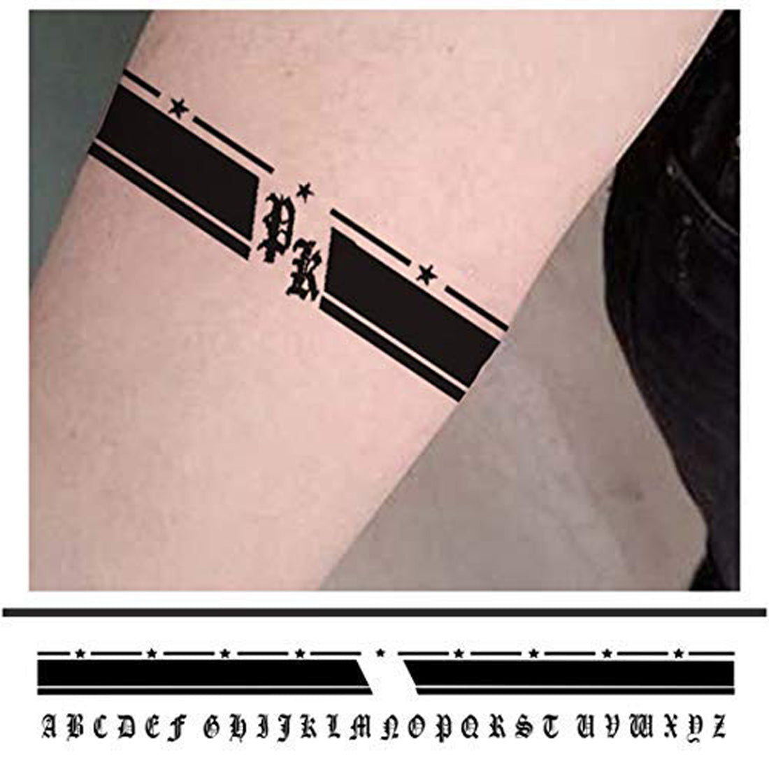 Name Latter Tattoo Hand Armband Temporary Body Tattoo Waterproof Men and Women  (Name Latter)