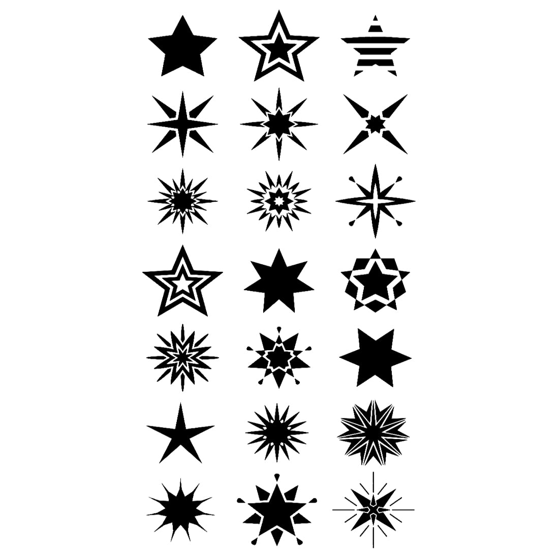 Multi Black Star Tattoo Waterproof Boys and Girls Temporary Body Tattoo