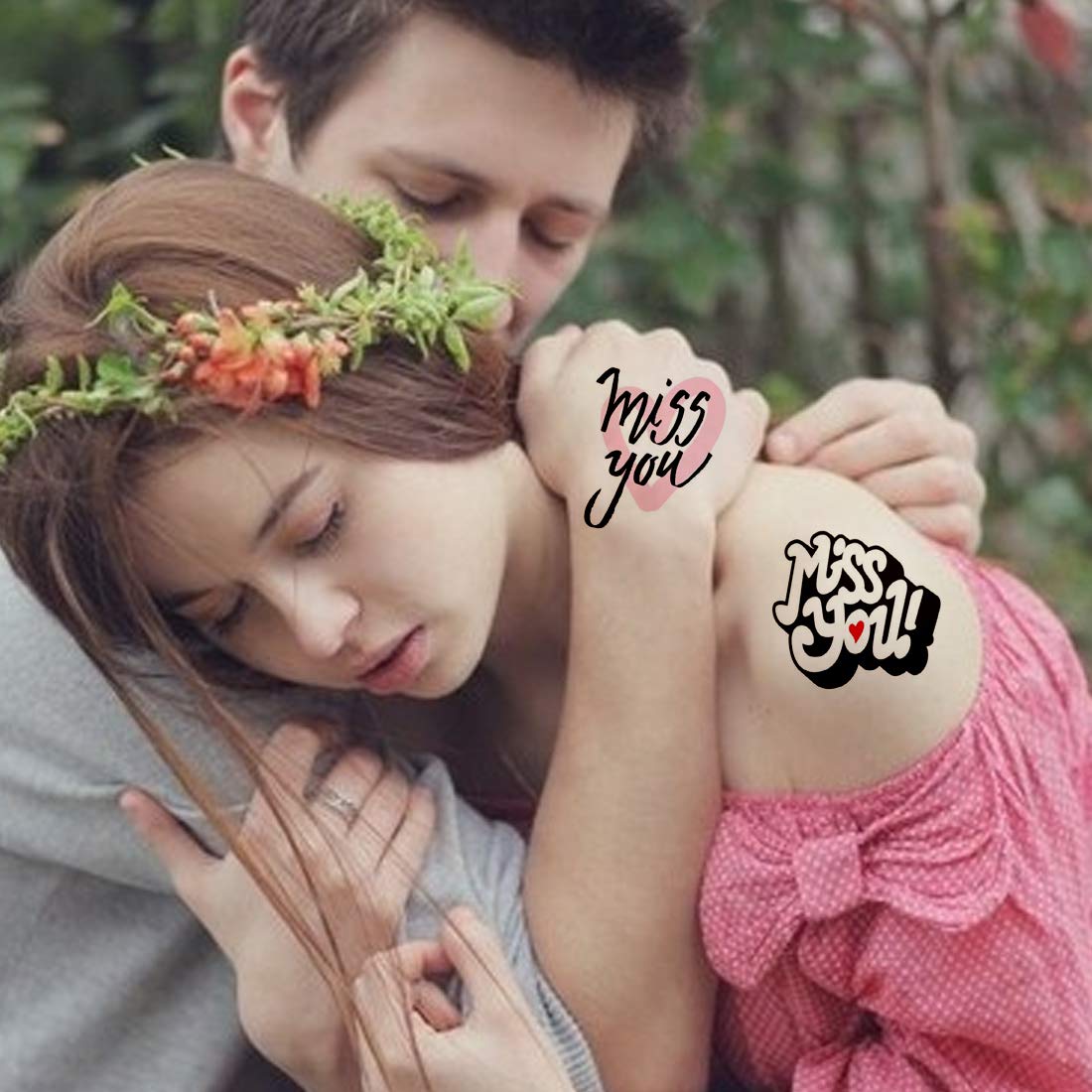 Miss you 2 design Body Tattoo Waterproof Boys and Girls Temporary Body Tattoo - Temporarytattoowala