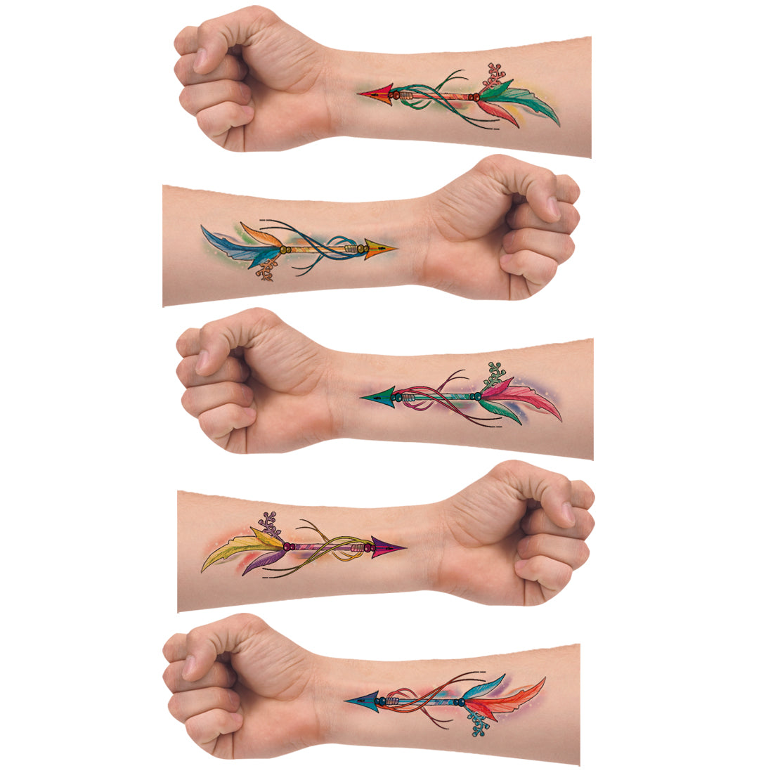 Leaf with Arrow Tattoo Waterproof For Men and Women Multi Temporary Body Tattoo