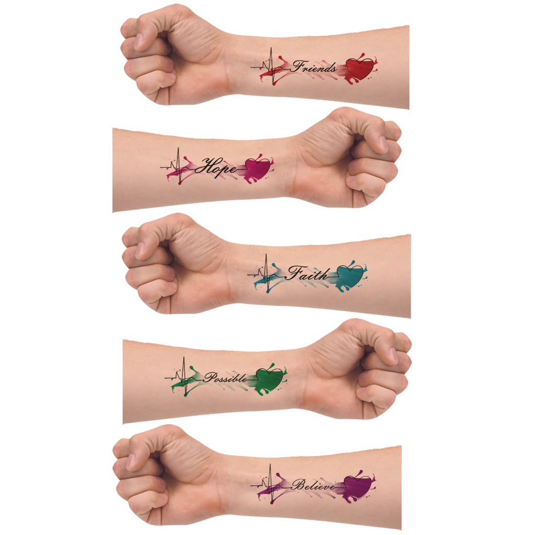 Friend,Hope Faith Tattoo Waterproof For Boys and Girls Believe Temporary Body Tattoo