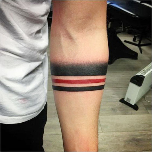 Armband Tattoo Red and Black Stripe Waterproof Men and Women Temporary Body Tattoo hb-14