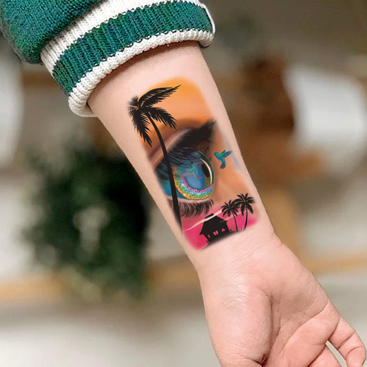 3D Eye Design With Nature Temporary Tattoo Waterproof For Boys And Girl Temporary Body Tattoo