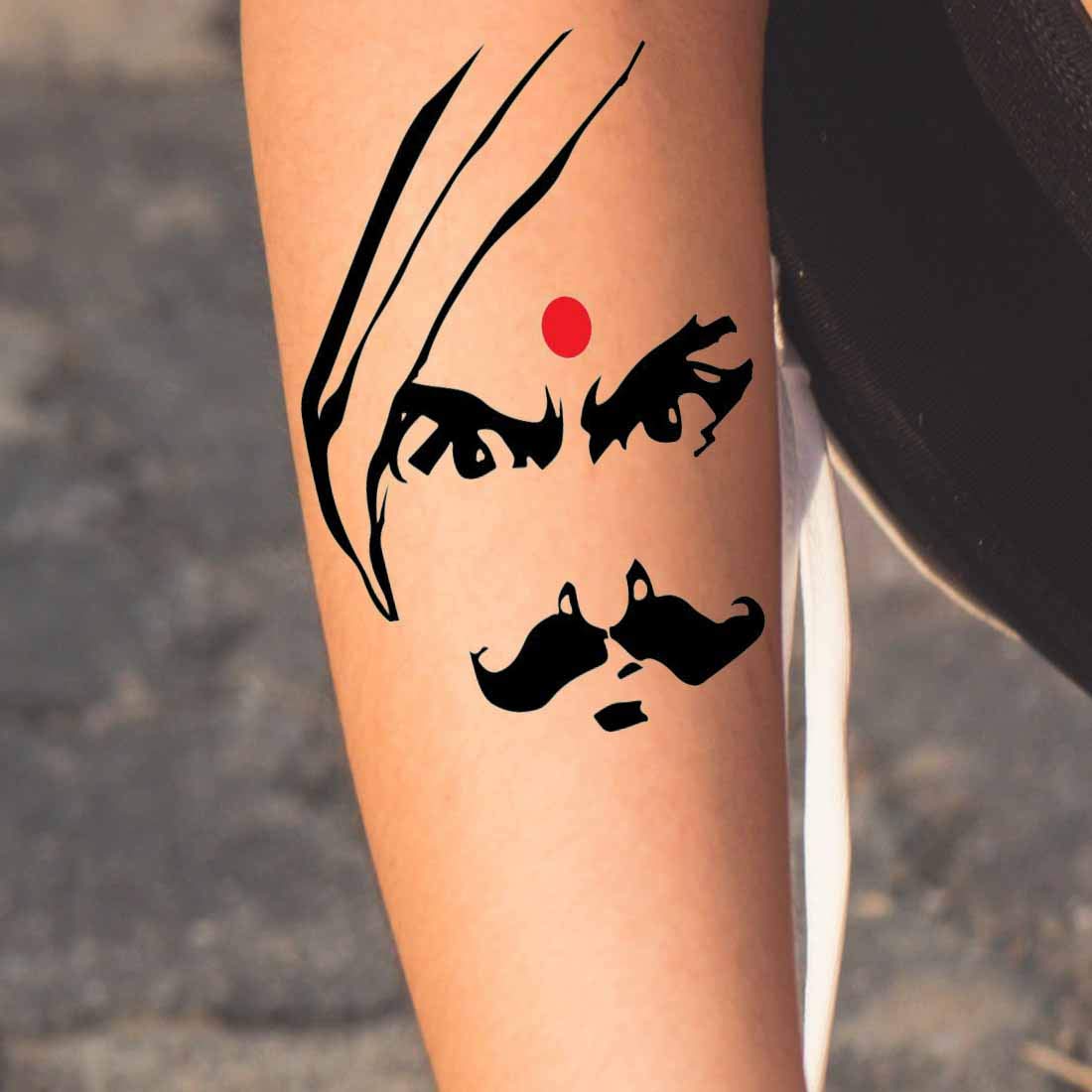 Indian Bharathiyar Angry Face Design Temporary Waterproof Tattoo For Men and Women…