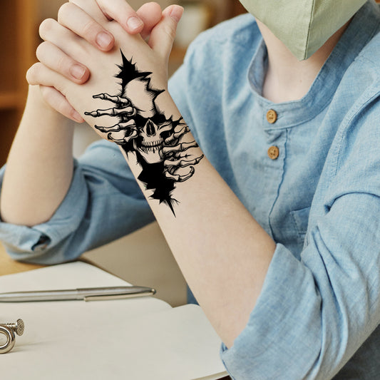 Skull Tattoo For Men and Women Evil Sticker Temporary Body Tattoo