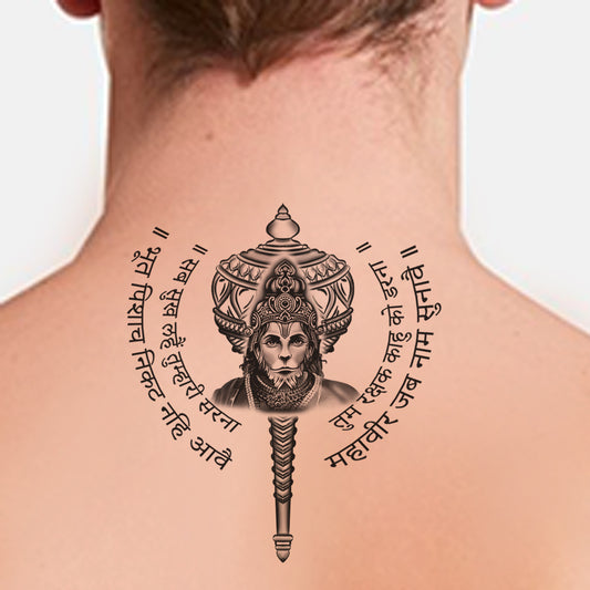 God Hanuman Raksha Mantra Temporary Tattoo Waterproof For Male and Female Temporary Body Tattoo