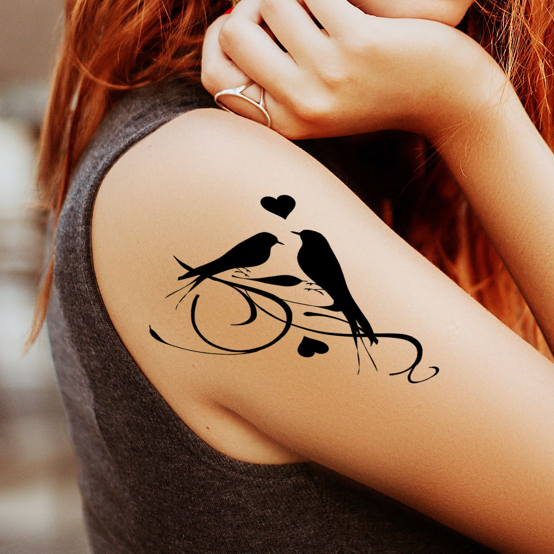 Love In Birds Tattoo Waterproof Male and Female Temporary Body Tattoo - Temporarytattoowala