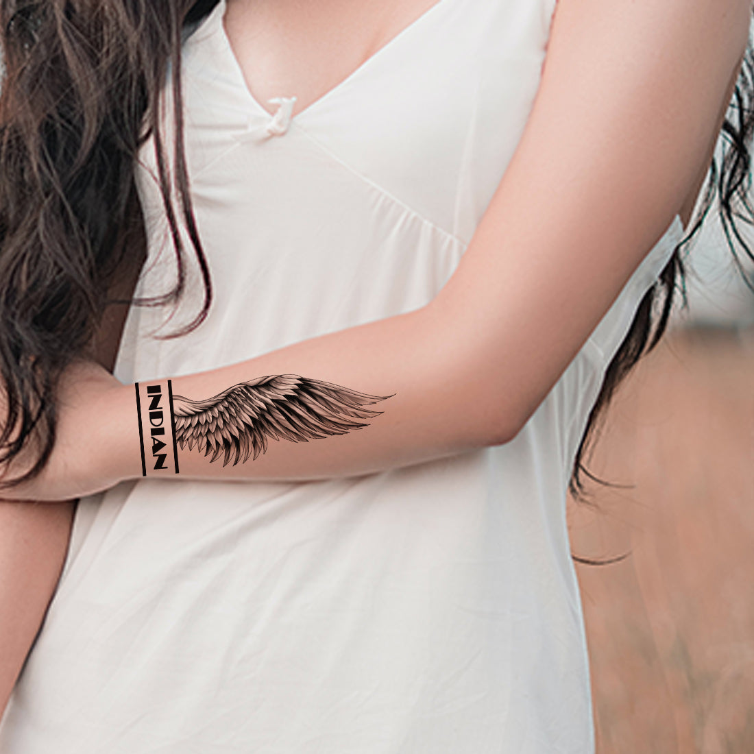 Indian Wings Tattoo Love Heart Waterproof Boys and Girls Temporary Tattoo
