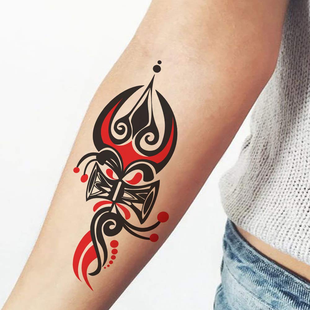 Trishul with Damru Tattoo Temporary Body Waterproof Boy and Girl Tattoo - Temporarytattoowala