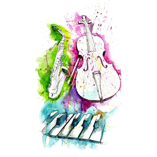 Music Instruments Guitar Piano Saxophone Temporary Body Tattoo Waterproof For Girls Men Women - Temporarytattoowala