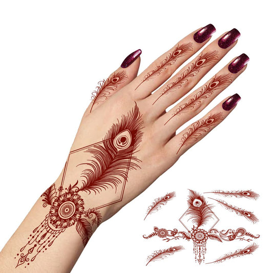 Feather Mehndi Tattoo Design For Women Wedding Design Temporary o Tattoo