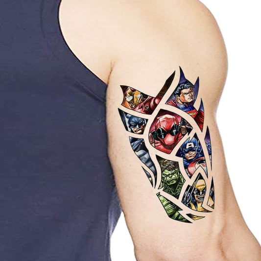 Avengers Marvel Sleeve Tattoo Temporary Waterproof Tattoo For Men and Women