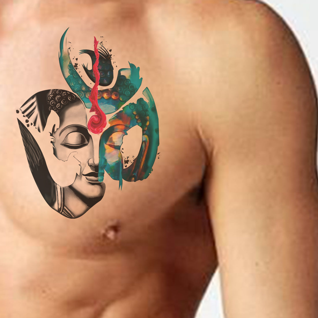 Om with Lord Shiv Tattoo God Waterproof Boys and Girls Temporary Tattoo