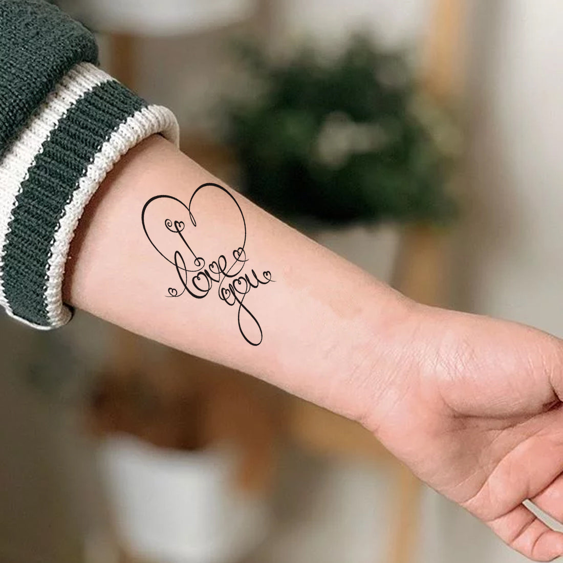 Love You Tattoo Waterproof Male and Female Temporary Body Tattoo - Temporarytattoowala
