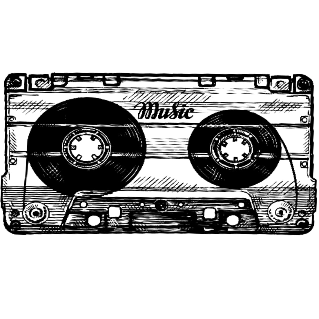 Cassette Tape Tattoo Music Waterproof Boys and Girls Temporary Body Tattoo