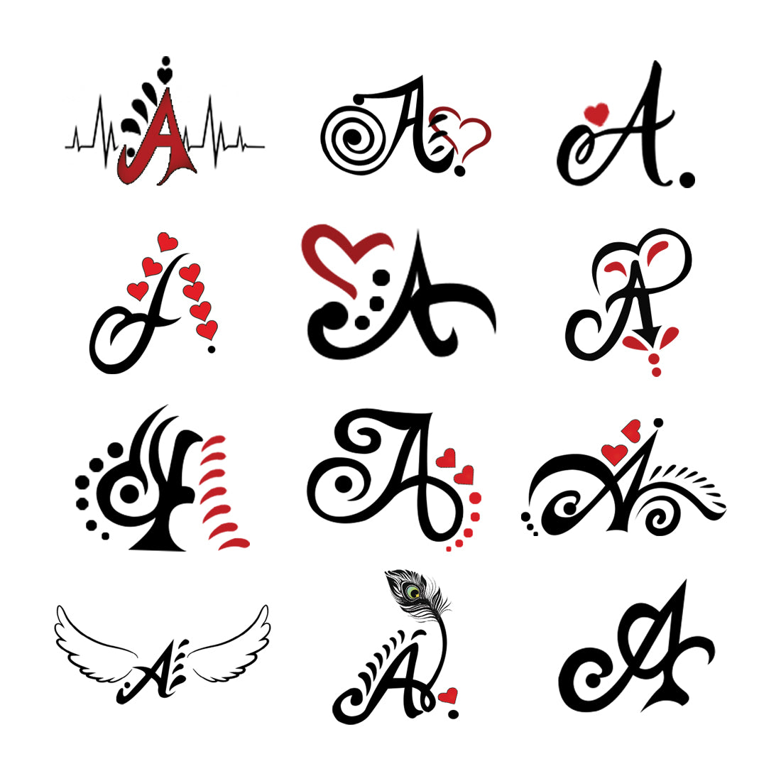 A Name Alphabet Tattoo Waterproof For Men and Women Temporary Body Tattoo