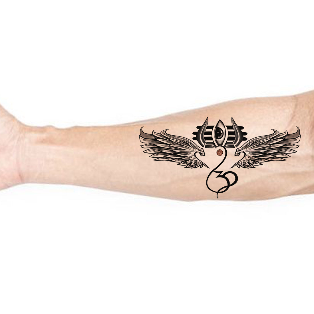 Wings and Trishul Eye Tattoo Waterproof For Men and Women Temporary Tattoo