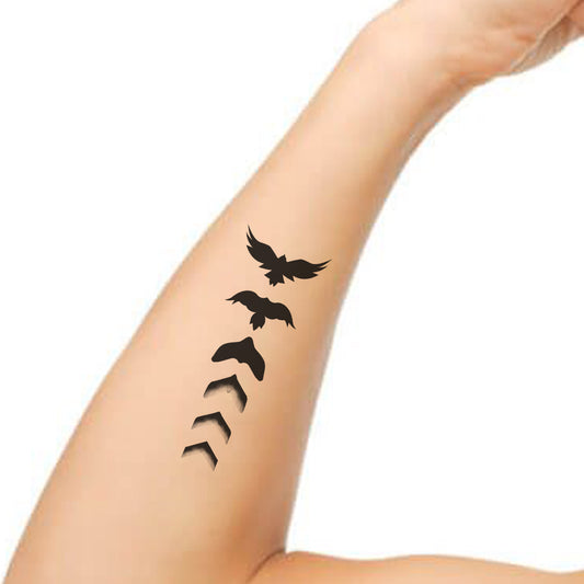 Fly Birds with Black Tattoo Waterproof For Boys and Girls Temporary Body Tattoo