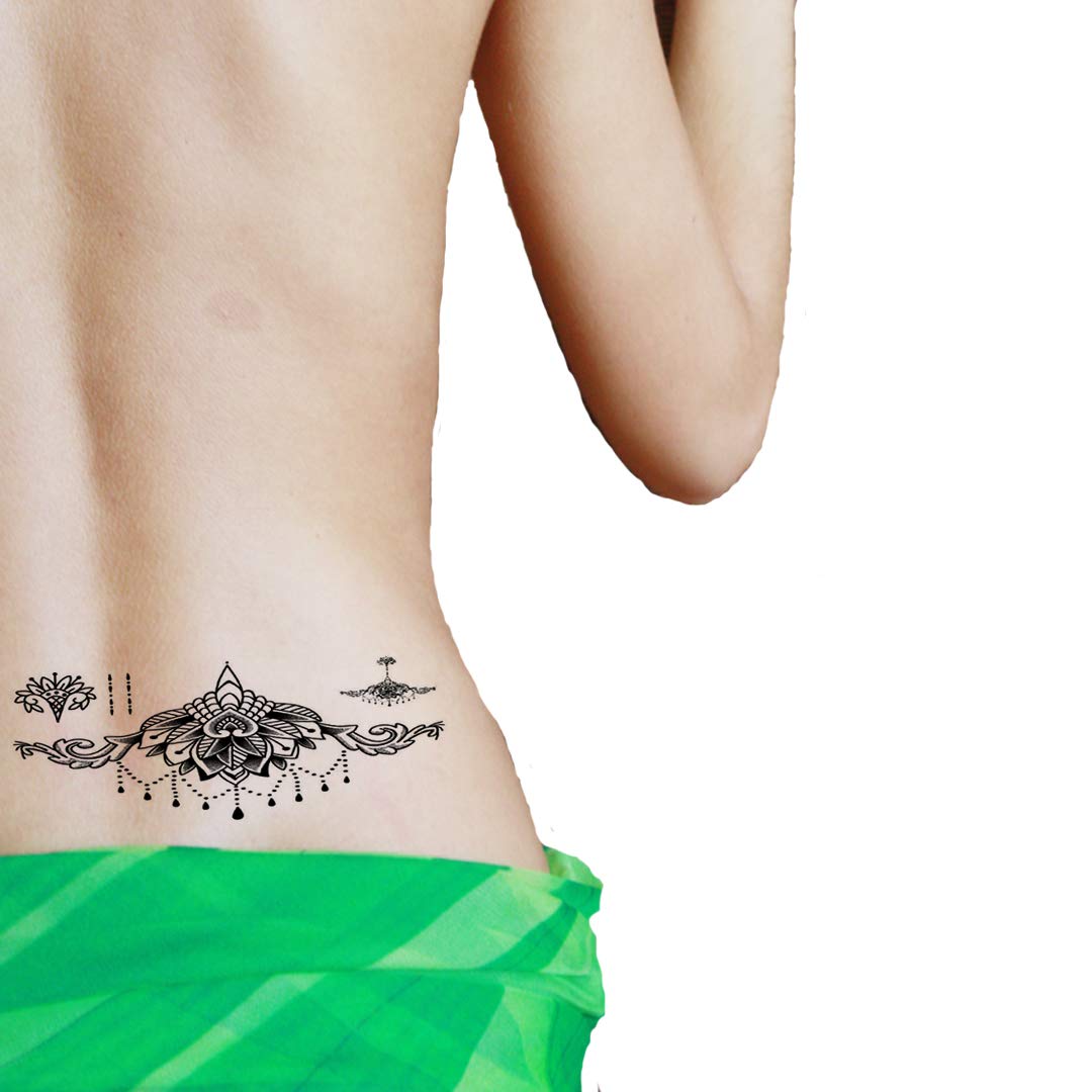 Women Black jewellery Tattoo Waterproof Boys and Girls Temporary Body Tattoo - Temporarytattoowala