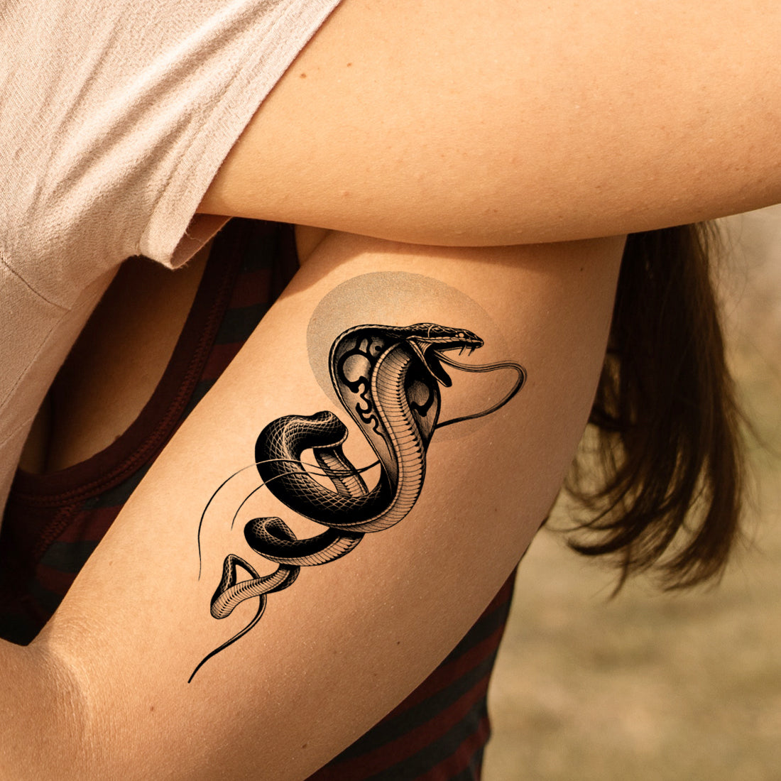 Snake Animal Tattoo Waterproof Sticker Background Stock Temporary Body Tattoo