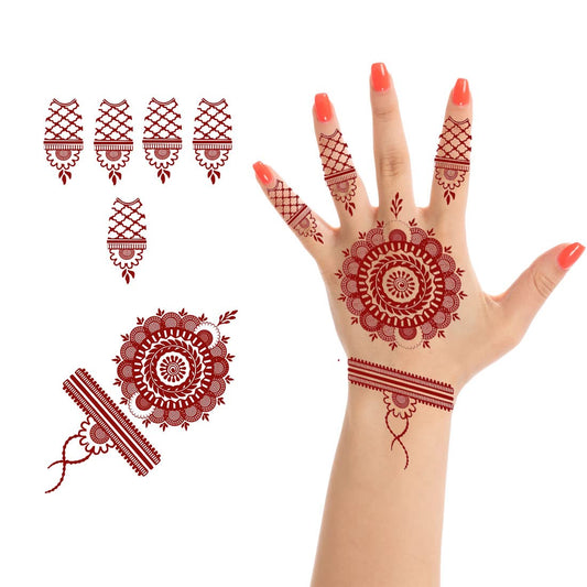 Mehndi Design Mandala Henna Tattoo For Women Girl Temporary Body Tattoo